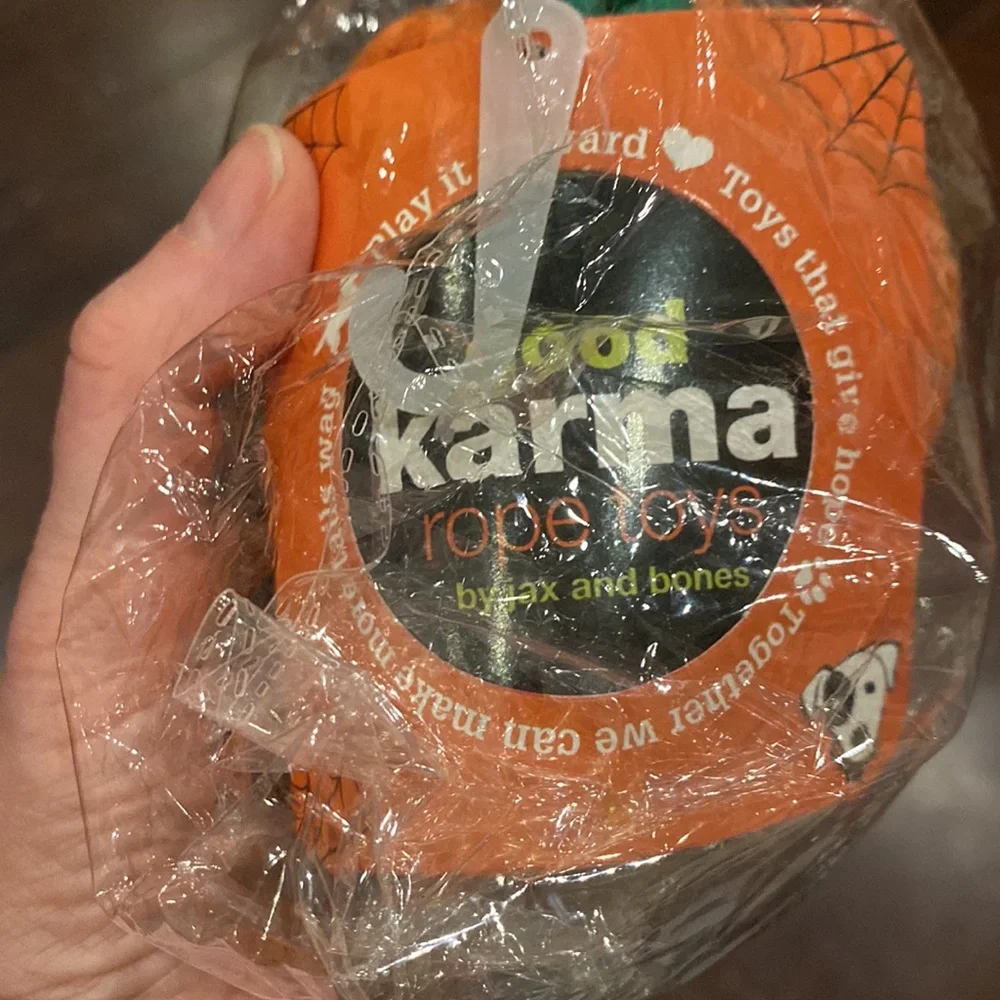 NWT Good Karma Rope Toys Pumpkin Halloween Jack O Lantern by Jax and Bones